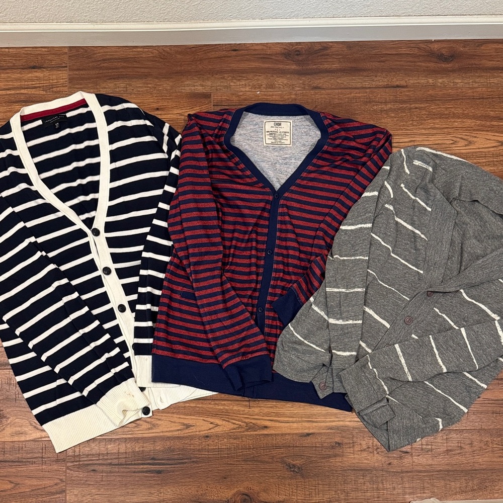 3 Men's Cardigan Sweater Collection (3) sz: L & XL